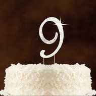 Number 2 Rhinestone Crystal Cake Topper Silver, Numbers, Letters for Wedding, Birthday, Anniversary, Party. Shine... N69