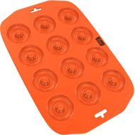 Silicone Mini Donut Maker Baking Pan Tray - 12 Holes - Pure Food Grade Premium Non-Stick Silicon - Orange - Bake...