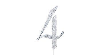 Number 2 Rhinestone Crystal Cake Topper Silver, Numbers, Letters for Wedding, Birthday, Anniversary, Party. Shine... N71