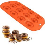Silicone Mini Donut Maker Baking Pan Tray - 12 Holes - Pure Food Grade Premium Non-Stick Silicon - Orange - Bake... N2