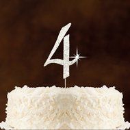 Number 2 Rhinestone Crystal Cake Topper Silver, Numbers, Letters for Wedding, Birthday, Anniversary, Party. Shine... N72