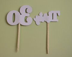 All About Details Silver Thirty Cupcake Toppers, Set of 12 N3