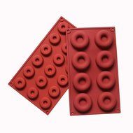 Silicone Mold for Chocolate, Donut, Brown Color Two Different Size, Set of 2
