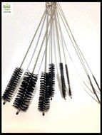 8 Inch Nylon Tube Brush Set with PROTECTIVE CAP-Pipe Cleaning Brushes - Variety Pack (10 pieces). Good Cleaning...