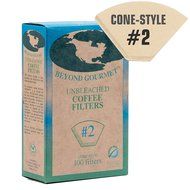 #4 Cone Paper Coffee Filters - Brown, Unbleached, Chlorine-free (#4, 100 Filters) N10