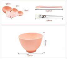 6-IN-1 Women Mask Bowl- Face Skin Care Mask Mixing Bowl Stick Spoon Brush Color Random