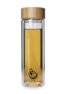 Glass Tea and Fruit Tumbler - Portable and Travel Friendly with Stainless Steel Infuser and BPA free Bamboo Lid N4