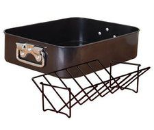 Cuisine Select Steel Roasting Pan and Rack 2 Piece Set by Gibson
