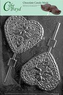 Cybrtrayd V107 Heart with Doves Lolly Valentine Chocolate Candy Mold, Large