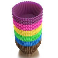 Silicone Cupcake Liners / 24 Reusable Baking Cups Includes Silicone Scraper by Baketown Girls N4