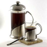 GSG French Coffee Press with Two Matching Cups | Glass & Stainless Steel | Best Coffee Tea & Espresso Maker N3