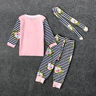 Clothes Set ,BeautyVan Newborn Baby Floral Print Long Sleeve Tops +Stripe Pants Outfits Set Clothes (70, Pink) N2