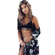 PHOTNO Women Lace Floral Bralette Bralet Bra Bustier Crop Top Cami Unpadded Tank N33