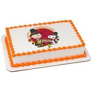 Peanuts Snoopy Happy Thanksgiving Licensed Edible Cake Topper #37091