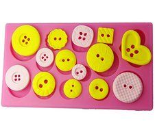 FOUR-C Gum Paste Decorating Tools Button Cake Decorating Mold Color Pink N2