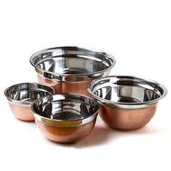 Stainless Steel Mixing Bowls with Brushed Finish Body and Polished Lips and Interior