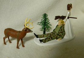 Wedding Camo Redneck blonde brunette hair Deer Hunter Hunting Cake Topper N2