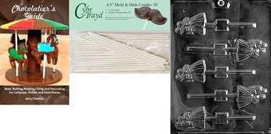 Cybrtrayd W024 Bride and Groom Lolly Chocolate Candy Mold with Exclusive Cybrtrayd Copyrighted Chocolate Molding... N7