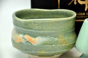 Japanese Mino Yaki ware Matcha Bowl And Tea Ceremony Set Green Tea 11.5 / 11.5 / 8cm (4.5 / 4.5 / 3.1inch)[7385] N3