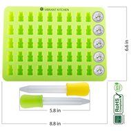 Gummy Bear Molds by Vibrant Kitchen BPA Free Silicone Mold For Gummie Chocolate Ice Cubes and Candy 3 Molds and... N4