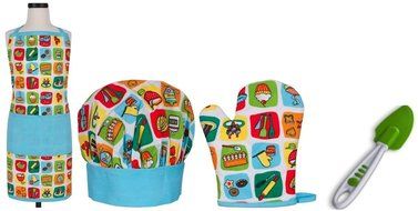 Handstand Kids Child&#039;s &#039;Bake Me a Cake&#039; 4-Piece Apron Set