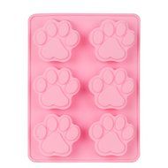 LAVAVIDA 6 Cavity Bear Paw Pan, Silicone Chocolate Jelly Candy Mold, Reusable &amp; Non-stick Footprint Cookie Pan N2