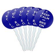 Set of 6 Cupcake Picks Toppers Decoration Keep Calm and A-H - Fish On Bass Fishing - Keep Calm and N14
