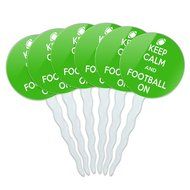 Set of 6 Cupcake Picks Toppers Decoration Keep Calm and A-H - Fish On Bass Fishing - Keep Calm and N16