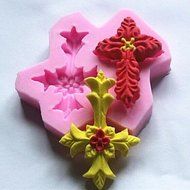 Y&amp;XL&amp;H Double-cross Leaves Shaped Fondant Cake Chocolate Silicone Mold N3