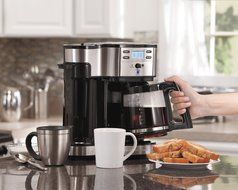 Hamilton Beach Single Serve Coffee Brewer and Full Pot Coffee Maker, 2-Way (49980)(Certified Refurbished) N3