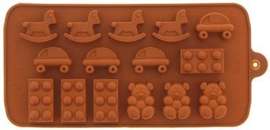 Le Juvo Chocolate Silicone Molds - Happy Faces, Figures, Fuits, Kids Toys, 4 Piece N5