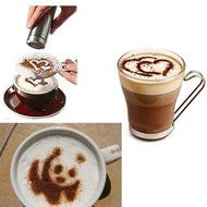 Kelier 16pcs Creative Nice Coffee Barista Stencils Strew Pad Duster Spray Art N3
