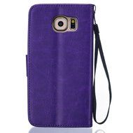 Galaxy S6 Case, Urvoix Credit Card Holder Leather Cover Embossed Romantic Dandelion Folio Case for Samsung Galaxy... N4