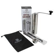Chinu Manual Coffee Grinder with Ceramic Conical Burr Mill &ndash; 4 Piece Set, Includes Stainless Coffee Bean Scoop... N9