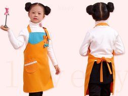 CRB Girls Boys Kids Toddler Elephant Cat Bunny Chef Baking Apron (Pink Cat) N4