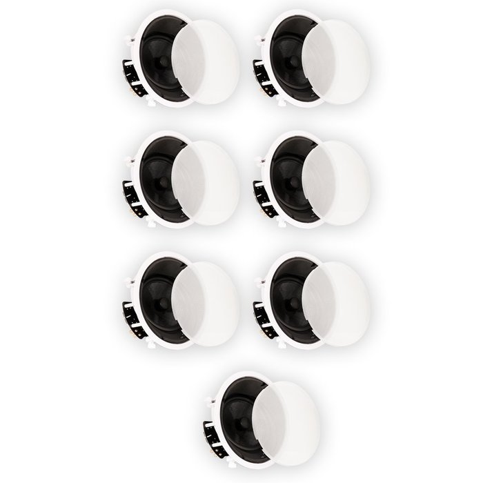 Theater Solutions New 8" In Ceiling HD Home Theater Glass Fiber Angled 7 Speaker Set 2800 Watt 7TSS8A