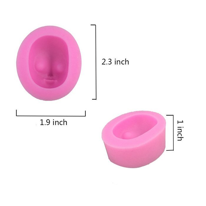 Witkey Girl Face Shape Non Stick Silicone Molds Fondant Chocolate Molds Candy Molds Baking Cookie Moulds Soap...