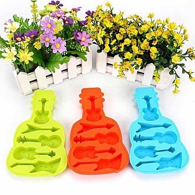 Sher Guitar Cookie Mold Silicone Ice Tray Soap Mold Mould (Random Color)
