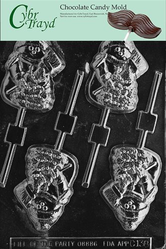 Cybrtrayd C138 Snowman with Tree Lolly Life of the Party Chocolate Candy Mold with Exclusive Cybrtrayd Copyrighted...