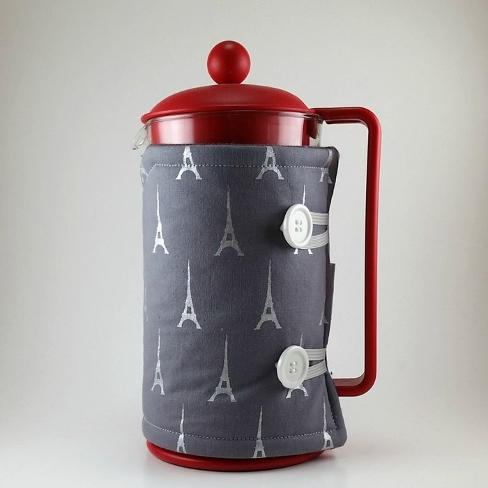 French Press Cozy Cover, 8 cup, Eiffel Tower N3