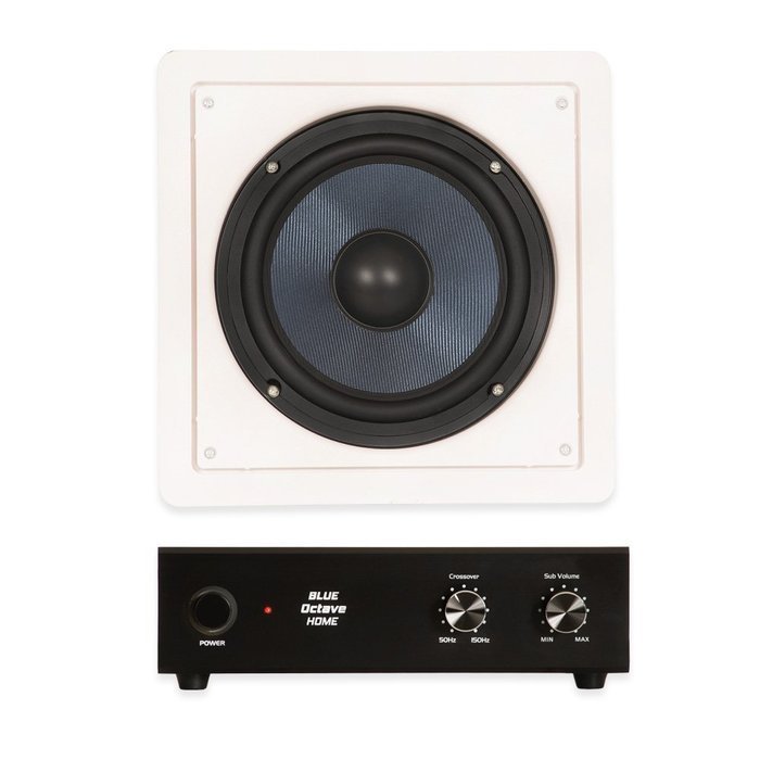 Blue Octave BDW8 In Wall 8" Passive Subwoofer Speaker and Amplifier Home Theater