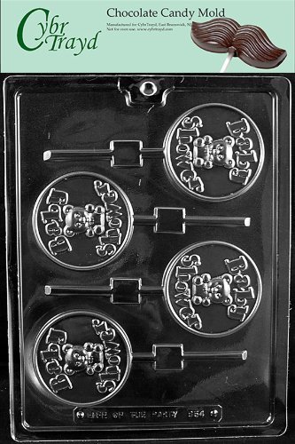 Cybrtrayd B054 Baby Shower Lolly Chocolate Candy Mold with Exclusive Cybrtrayd Copyrighted Chocolate Molding Instructions