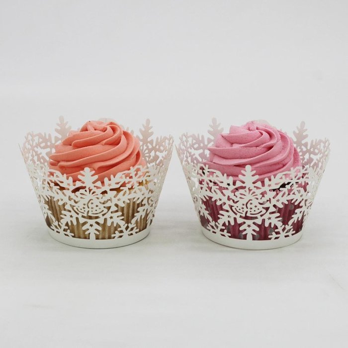 Oksale 24Pcs Christmas Hollow Lace Cup Muffin Holder Cake Paper Case Wraps Cupcake Wrapper for Wedding Birthday... N36