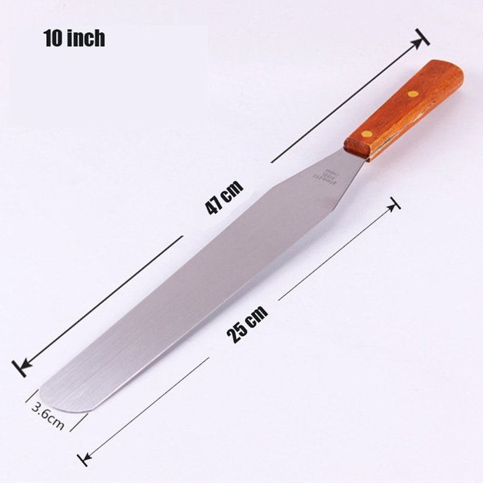 Natural Wood Large Sized Straight Spatula, 10 Inch Blade