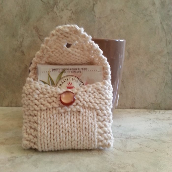 Handkniit Cotton Tea Bag Tote N2