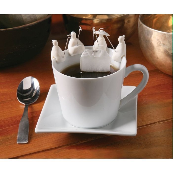 Kikkerland Silicone Tea Holder Fisherman- Set Of 4 N2