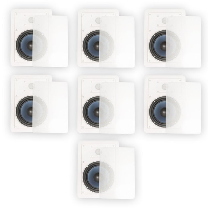 Blue Octave LW62 In Wall 6.5" Speakers Home Theater Surround Sound 2-Way 7 Speaker Set