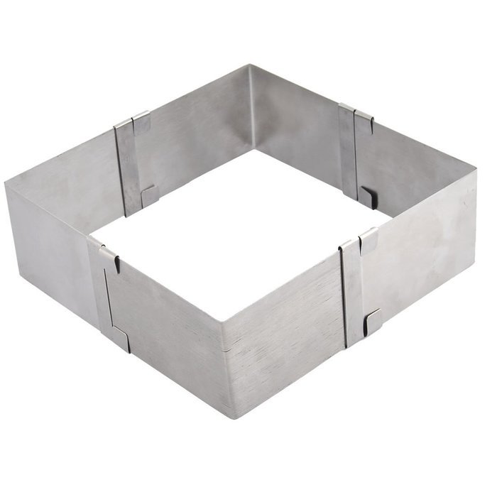 uxcell Metal Square Kitchen Adjustable Cake Bread DIY Tool Baking Mold Sliver Tone N3