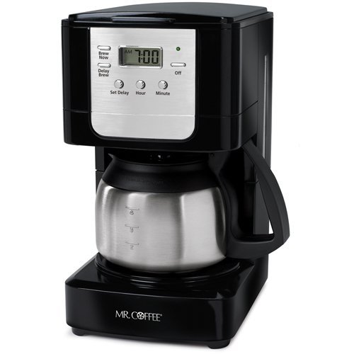 Mr. Coffee JWX9 5-Cup Programmable Coffeemaker, Black with Stainless Steel Carafe N2