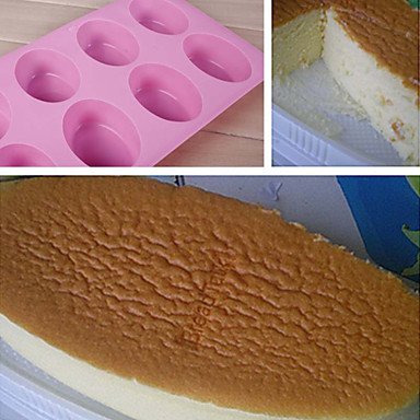 Y&XL&H 8-Cavity Oval Soap Mold Silicone Chocolate Mould Tray Homemade Muffin Making(Random Color) N3